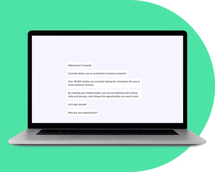 CureWiki integrated chat on a laptop