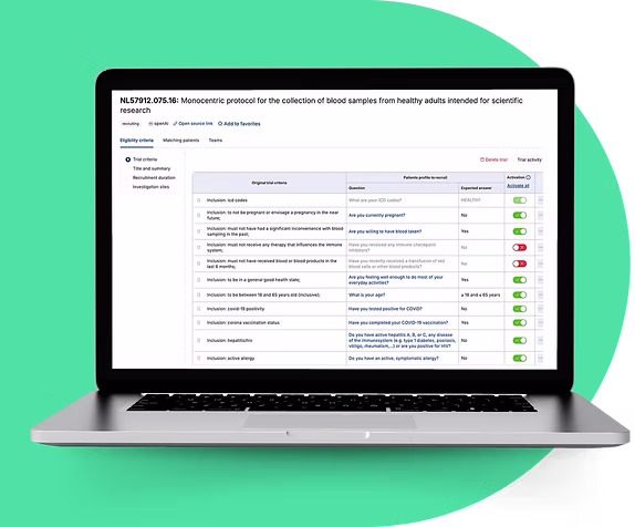 Researcher using CureWiki platform on laptop