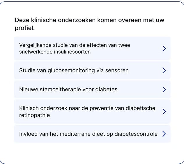 2. Ontvang een lijst met onderzoeken