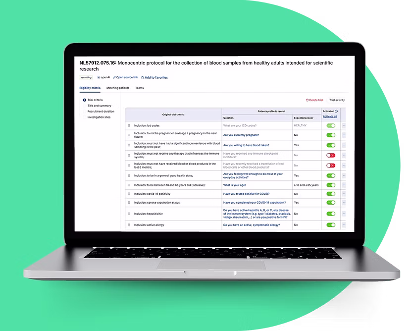 Researcher using CureWiki sponsor dashboard