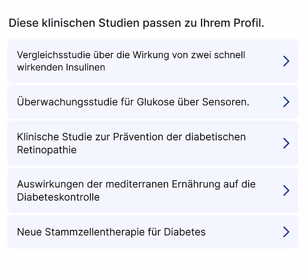 2. Erhalten Sie eine Liste von Studien