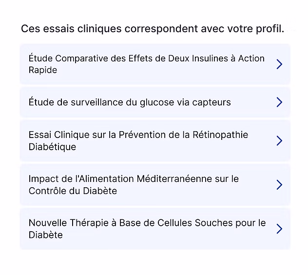 2. Recevez une liste d'essais