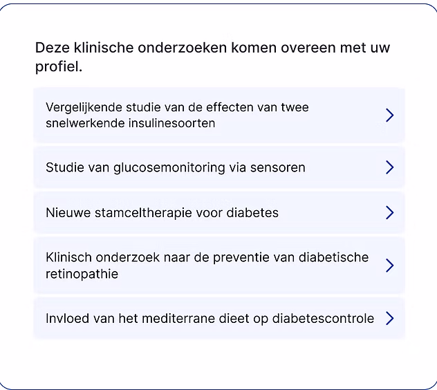 2. Ontvang een lijst met onderzoeken